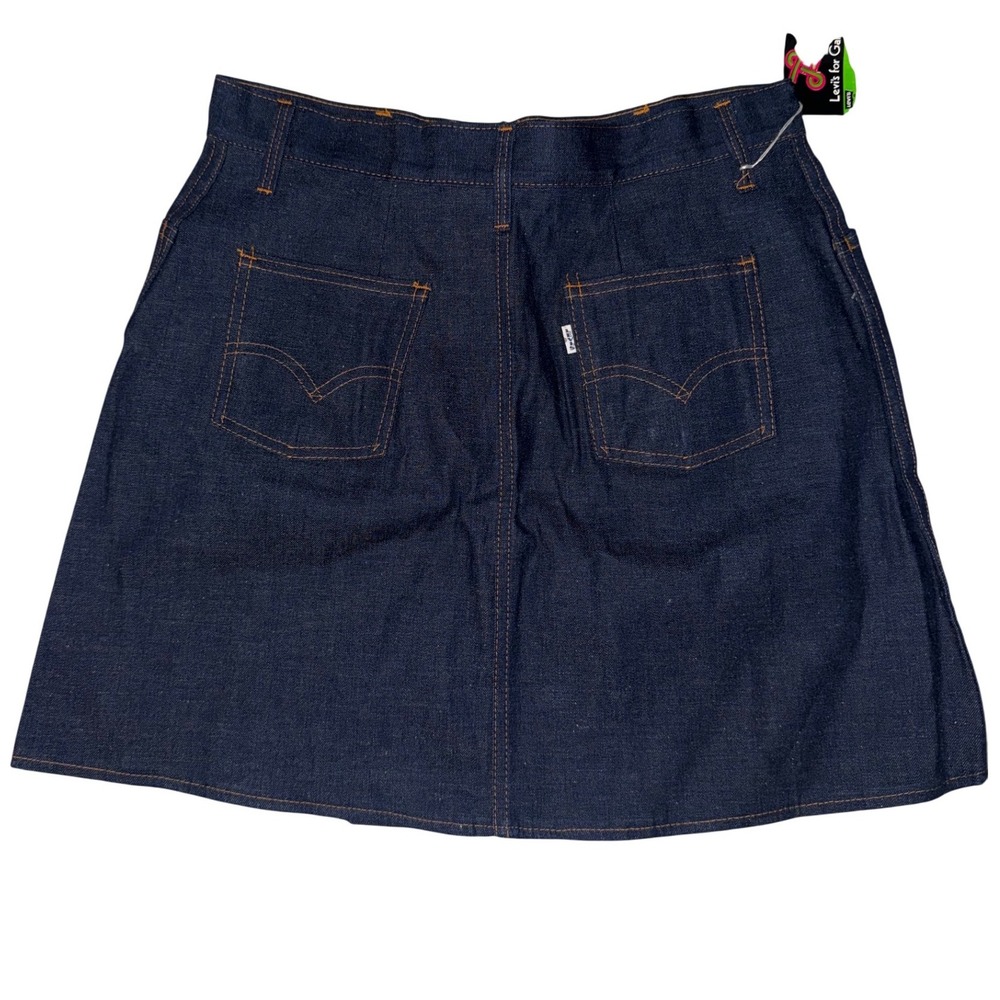 Vintage Levis for Gals Denim Mini Skirt Dark Wash Made in USA NWT Size 16 15/16 - Picture 2 of 7